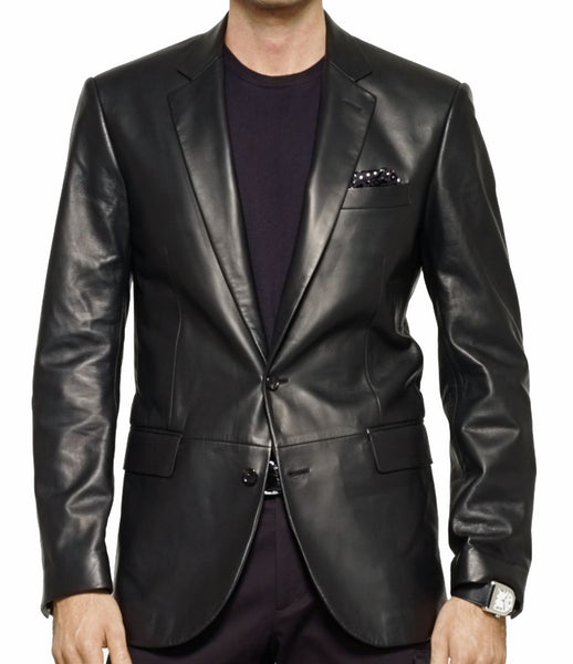 KL Koza Leathers Men's Lambskin Leather Blazer KB001