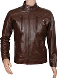 Biker Jacket - Men Real Lambskin Motorcycle Leather Biker Jacket KM502 - Koza Leathers