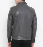 Biker Jacket - Men Real Lambskin Motorcycle Leather Biker Jacket KM530 - Koza Leathers