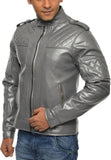 Biker Jacket - Men Real Lambskin Motorcycle Leather Biker Jacket KM557 - Koza Leathers