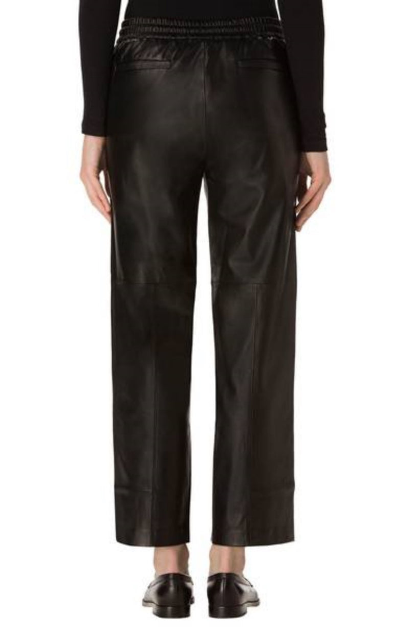 Real Leather Straight Leg Pants