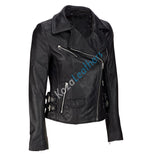 Biker / Motorcycle Jacket - Women Real Lambskin Leather Biker Jacket KW114 - Koza Leathers