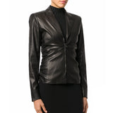 Koza Leathers Women's Real Lambskin Leather Blazer BW098