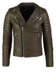 Biker Jacket - Men Real Lambskin Motorcycle Leather Biker Jacket KM287 - Koza Leathers