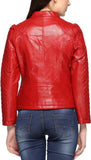 Biker / Motorcycle Jacket - Women Real Lambskin Leather Biker Jacket KW426 - Koza Leathers
