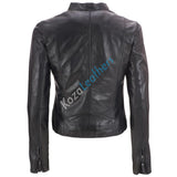 Biker / Motorcycle Jacket - Women Real Lambskin Leather Biker Jacket KW151 - Koza Leathers