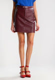 Knee Length Skirt - Women Real Lambskin Leather Mini Skirt WS109 - Koza Leathers