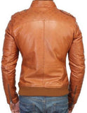 Biker Jacket - Men Real Lambskin Motorcycle Leather Biker Jacket KM458 - Koza Leathers