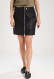 Knee Length Skirt - Women Real Lambskin Leather Mini Skirt WS120 - Koza Leathers