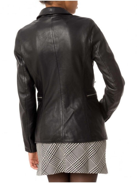 Koza Leathers Women's Real Lambskin Leather Blazer BW102