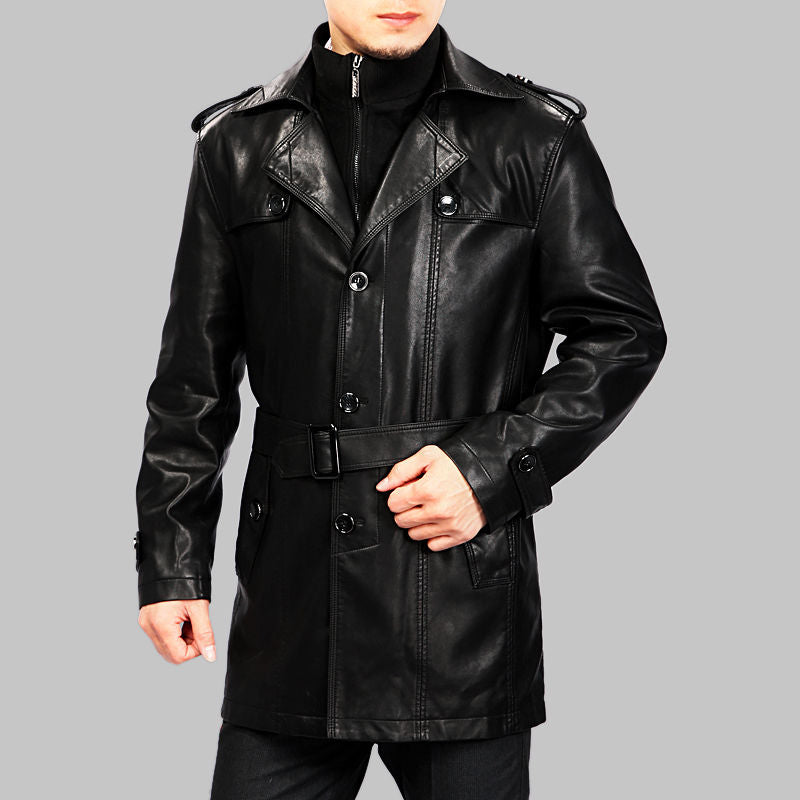 Buy Mens Onyx Black Hooded Leather Jacket | Luca Designs